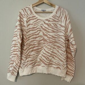 Rails Theo Blush Tiger Stripes Top Size M Athleisure Casual Animal Print